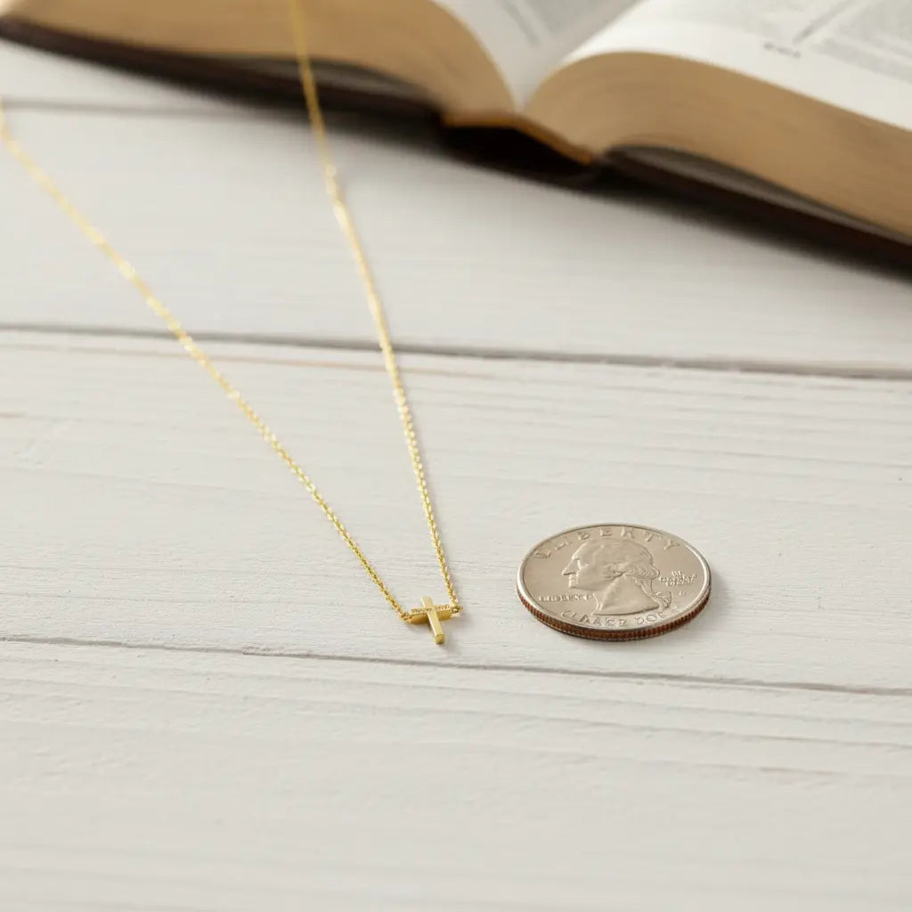 Dainty Cross Necklace | Custom Engraved Scripture or Name | Titanium Steel | XN Jewelry