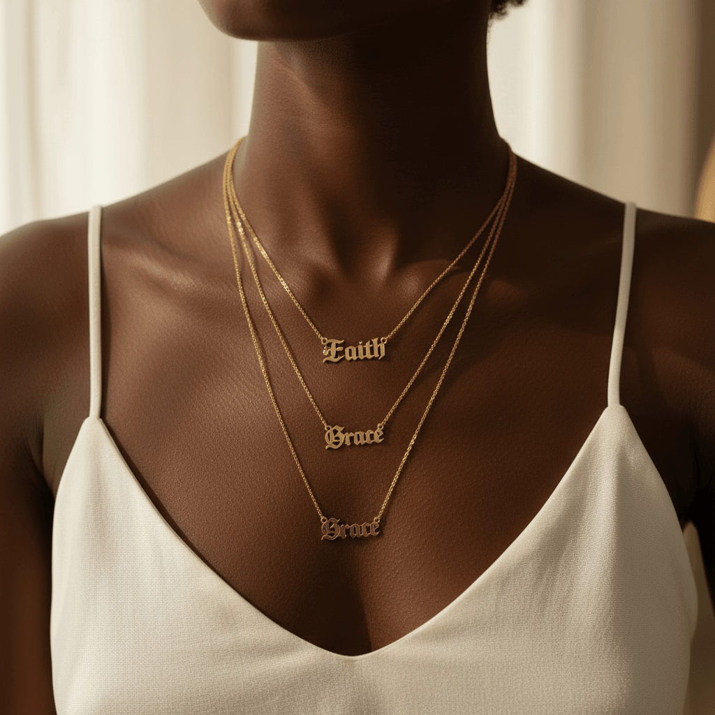 Custom Name Necklace – Personalized Titanium Steel Necklace for Women