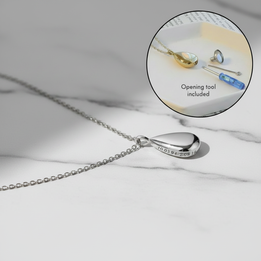 Custom Teardrop Memorial Necklace - Miscarriage & Loss Remembrance Gift | XNJewelry