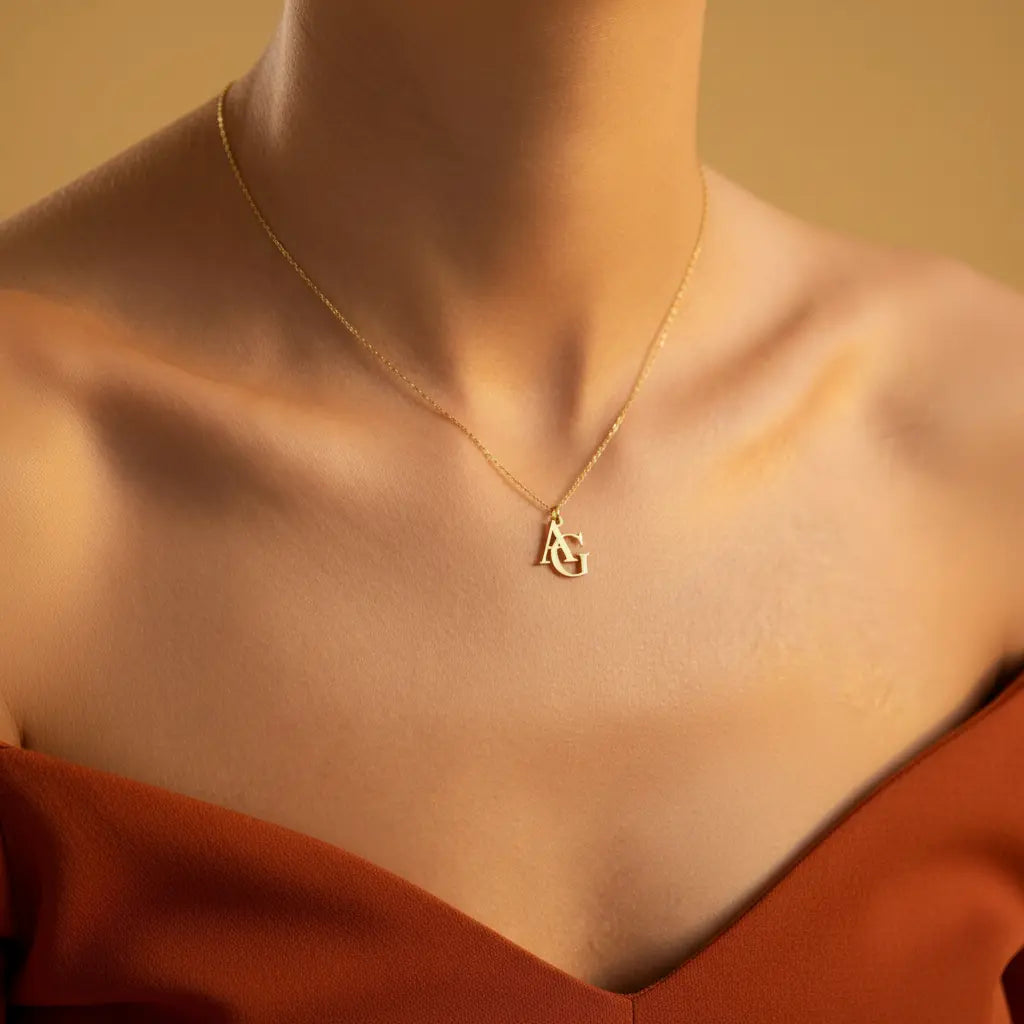 Custom Monogram Initial Necklace | Overlapping Letter Charm | Personalized Gift for Her – XN Jewelry