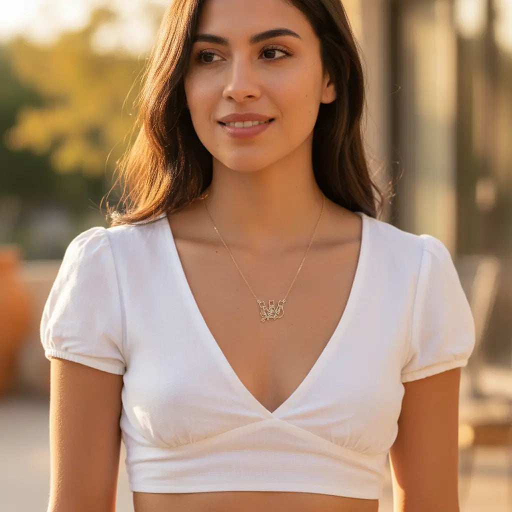 Custom Cat Necklace with Engraved Names | 1-4 Cats | Personalized Gift for Cat Lovers – XN Jewelry