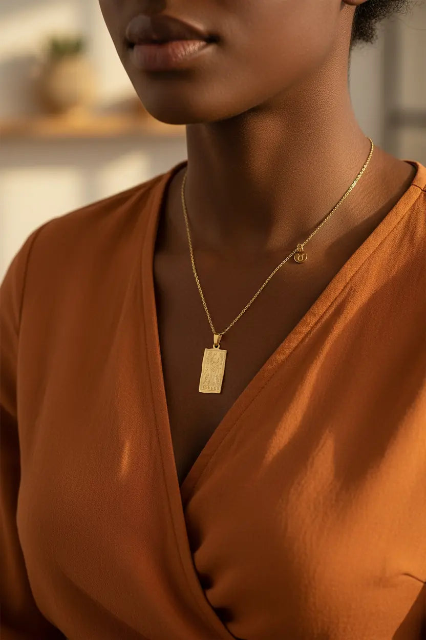 Zodiac Tarot Card Necklace – Streetwear Astrology Pendant | Titanium Steel | XN Jewelry