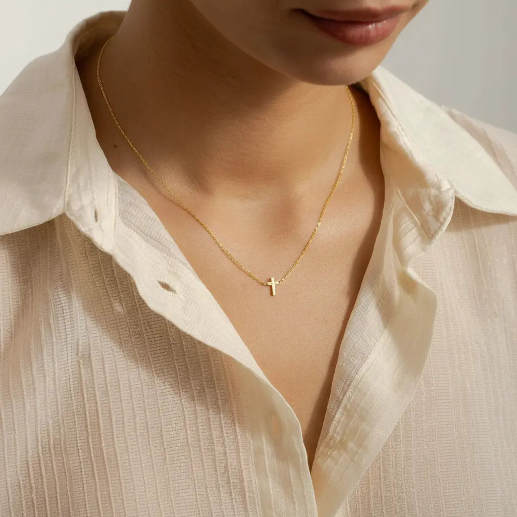 Dainty Cross Necklace | Custom Engraved Scripture or Name | Titanium Steel | XN Jewelry