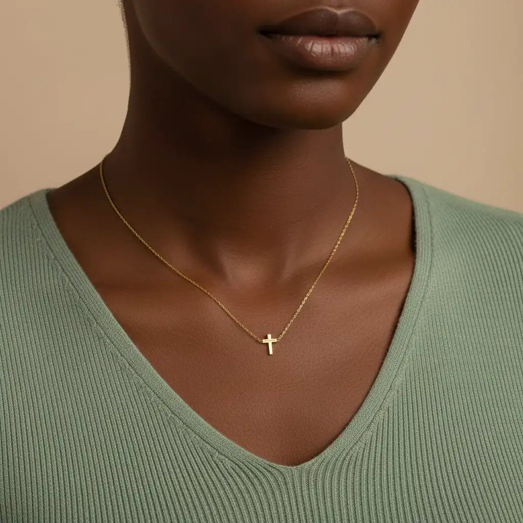 Dainty Cross Necklace | Custom Engraved Scripture or Name | Titanium Steel | XN Jewelry