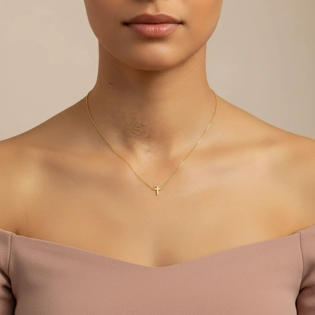 Dainty Cross Necklace | Custom Engraved Scripture or Name | Titanium Steel | XN Jewelry
