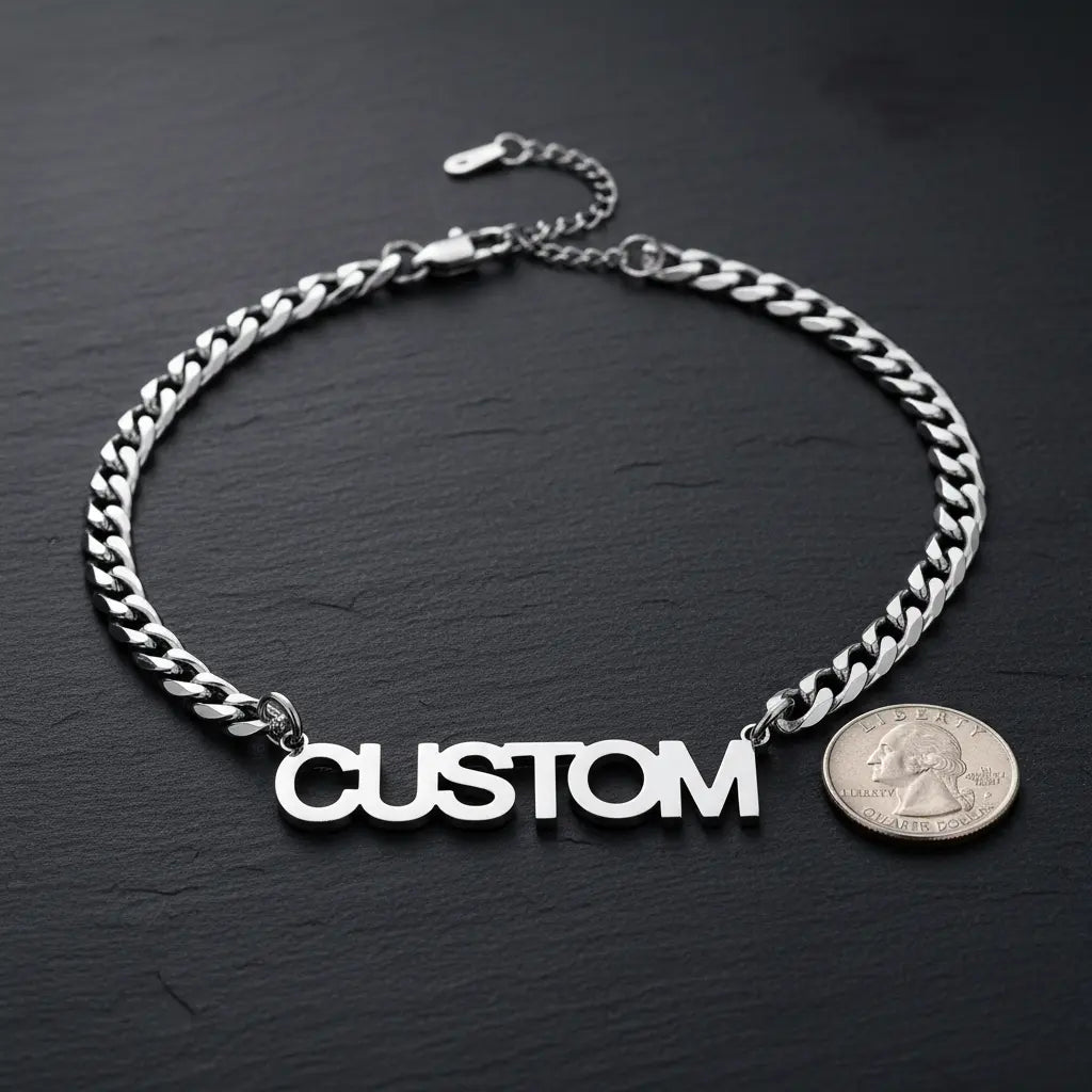 Custom Name Necklace Cuban Chain | Personalized Titanium Steel Nameplate for Men & Women