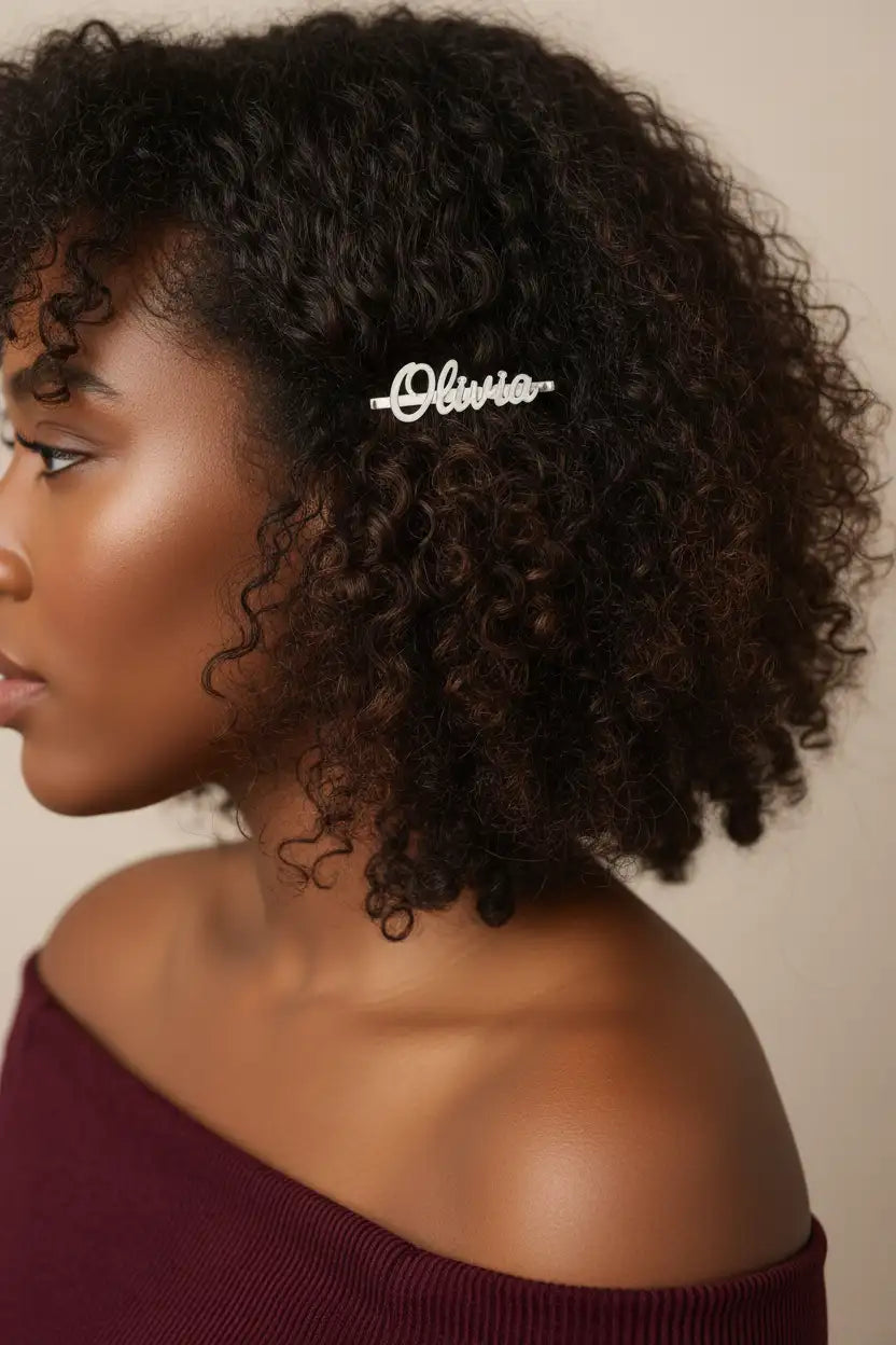 Custom Name Hair Clip | Personalized Engraved Bobby Pin Barrette | 316L Titanium Steel