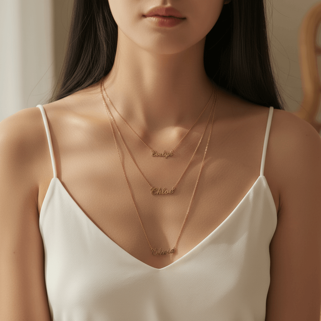 Custom Name Necklace – Personalized Titanium Steel Necklace for Women