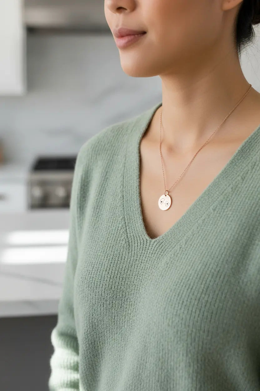 Custom Two Country Map Necklace | Personalized Long Distance Disc Pendant – XN Jewelry