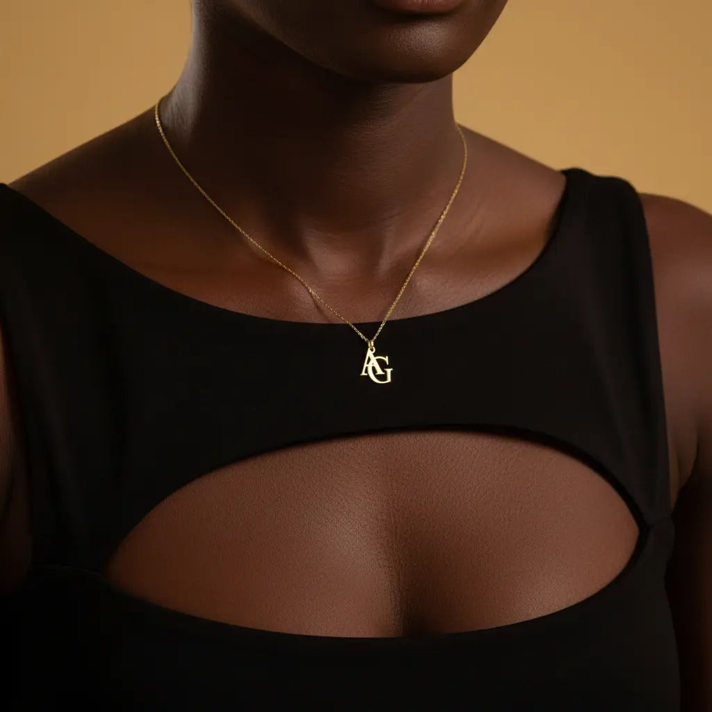 Custom Monogram Initial Necklace | Overlapping Letter Charm | Personalized Gift for Her – XN Jewelry