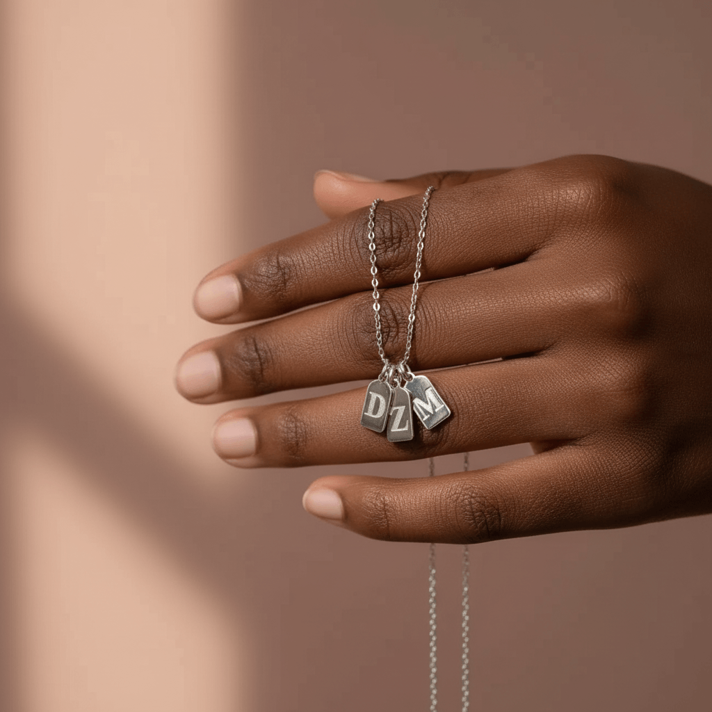 Custom Initial Tag Necklace – Personalized Titanium Steel Charm Necklace