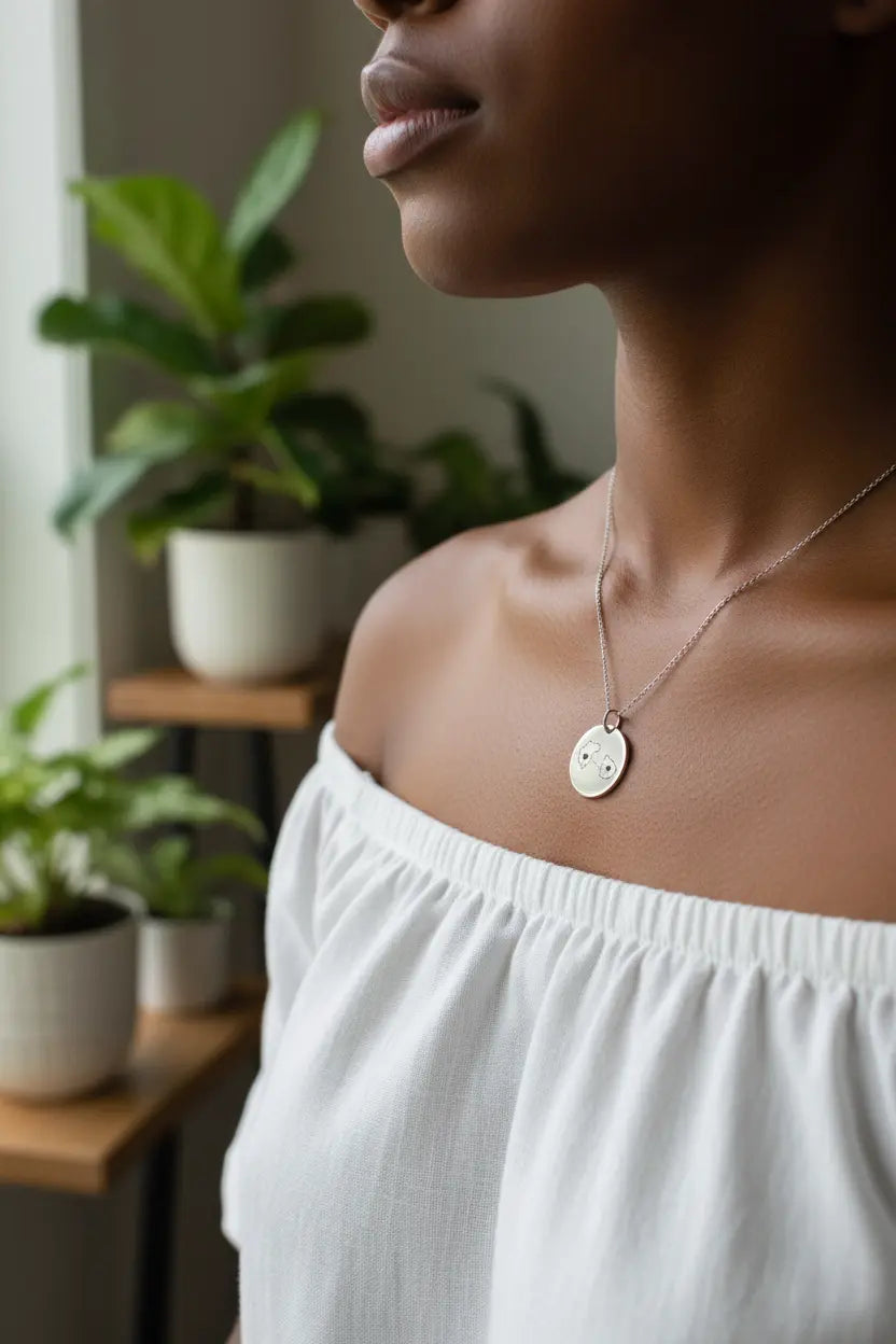 Custom Two Country Map Necklace | Personalized Long Distance Disc Pendant – XN Jewelry