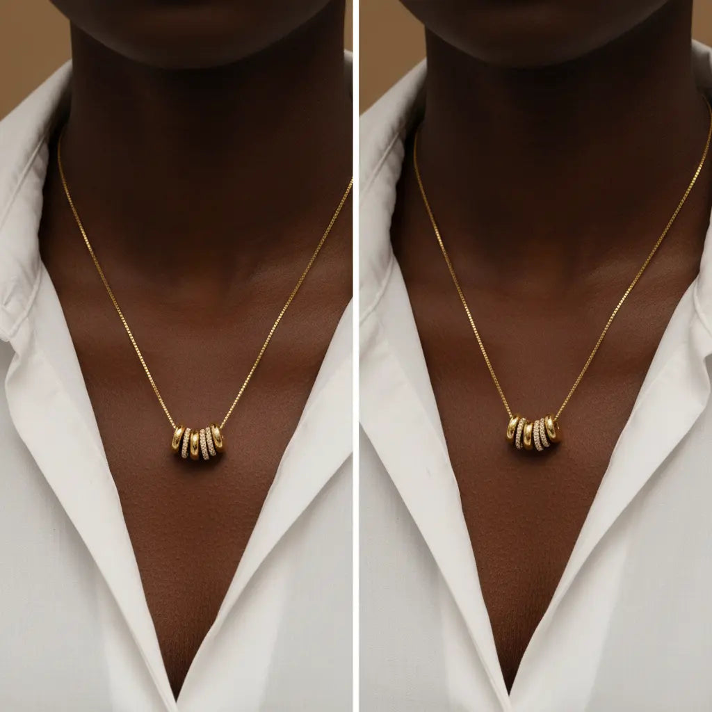 Custom Engraved Disc Necklace with Diamond Accents | Personalized Name Jewelry
