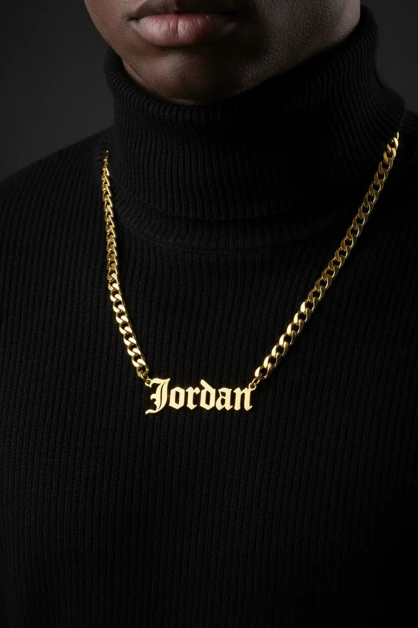 Custom Name Necklace Cuban Chain | Personalized Titanium Steel Nameplate for Men & Women