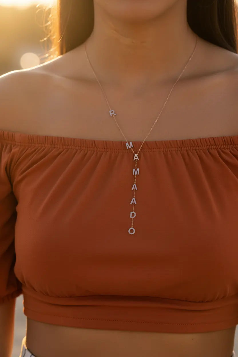 Custom Letter Lariat Necklace | 3-12 Letters | Personalized Name Jewelry – XN Jewelry