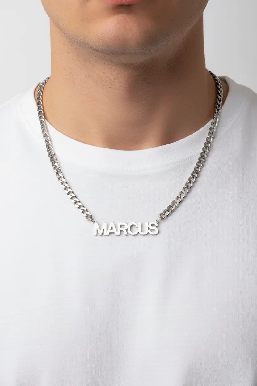 Custom Name Necklace Cuban Chain | Personalized Titanium Steel Nameplate for Men & Women