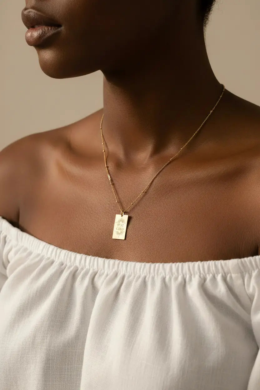 Custom Dog Tag Necklace | Engraved Titanium Steel | 18K Gold Silver Rose Gold | XN Jewelry