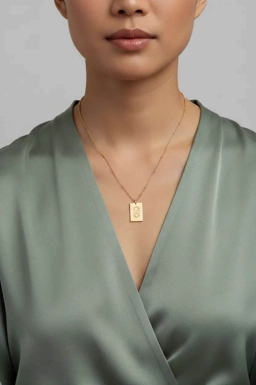 Custom Dog Tag Necklace | Engraved Titanium Steel | 18K Gold Silver Rose Gold | XN Jewelry