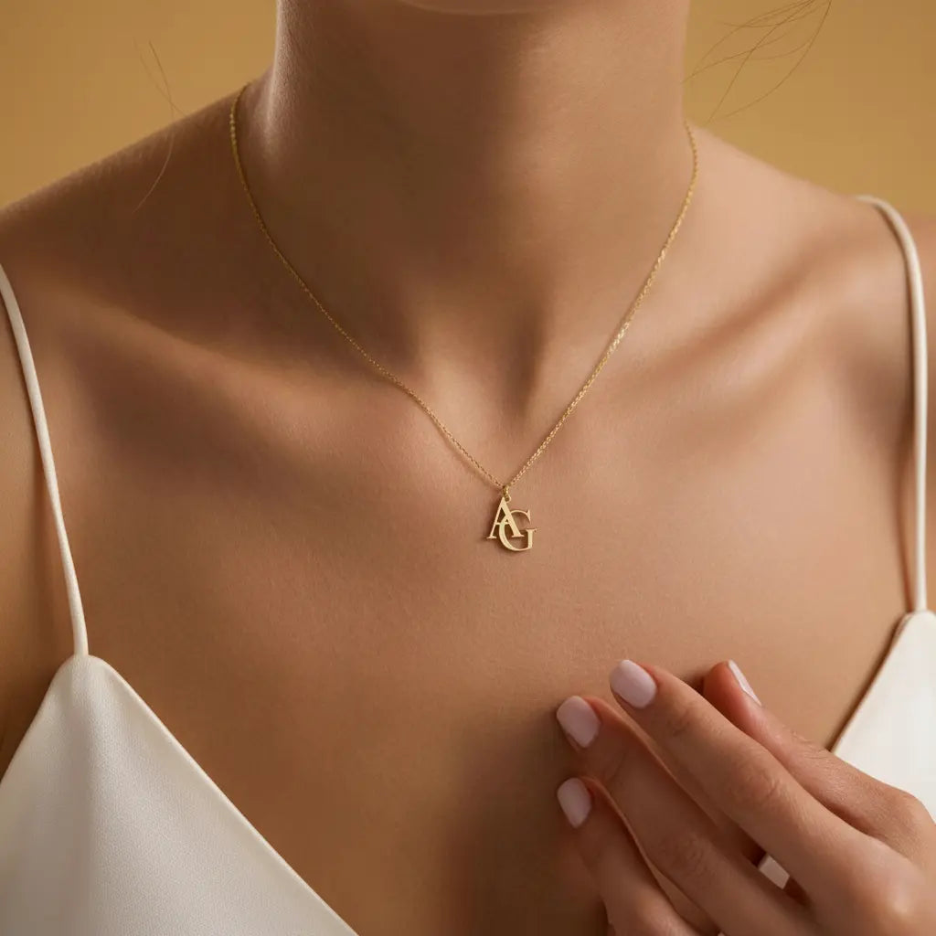 Custom Monogram Initial Necklace | Overlapping Letter Charm | Personalized Gift for Her – XN Jewelry