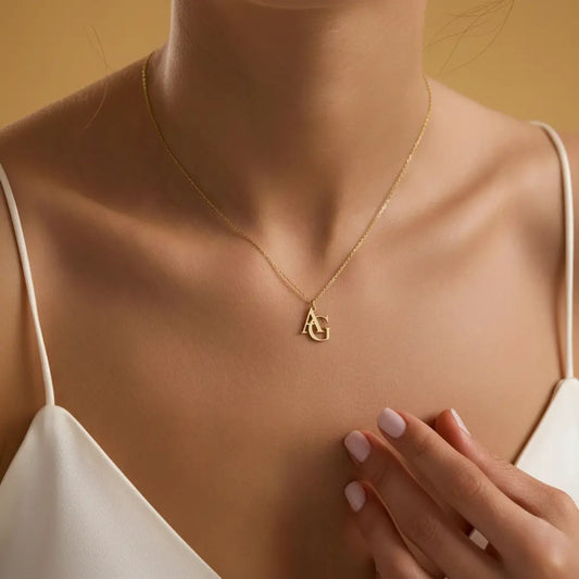 Custom Monogram Initial Necklace | Overlapping Letter Charm | Personalized Gift for Her – XN Jewelry